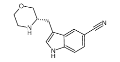 3-[(3S)-morpholin-3-ylmethyl]-1H-indole-5-carbonitrile结构式