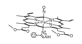 nitrosyl(protoporphyrin IX dimethyl esterato)iron(II) 4-phenylimidazole complex结构式