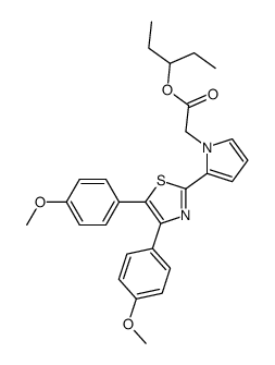 pentan-3-yl 2-[2-[4,5-bis(4-methoxyphenyl)-1,3-thiazol-2-yl]pyrrol-1-yl]acetate Structure