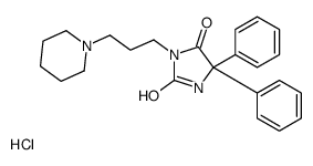 5,5-diphenyl-3-(3-piperidin-1-ylpropyl)imidazolidine-2,4-dione,hydrochloride Structure