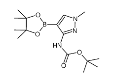 tert-butyl [1-methyl-4-(4,4,5,5-tetramethyl-1,3,2-dioxaborolan-2-yl)-1H-pyrazol-3-yl]carbamate结构式