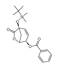 1(R)-4-exo-(benzoyloxy)-1-<<(1,1-dimethylethyl)dimethylsilyl>oxy>-6-oxabicyclo<3.2.1>oct-2-en-7-one Structure