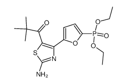{5-[2-Amino-5-(2,2-dimethyl-propionyl)-thiazol-4-yl]-furan-2-yl}-phosphonic acid diethyl ester Structure