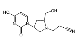 3-[(2R,4R)-2-(hydroxymethyl)-4-(5-methyl-2,4-dioxopyrimidin-1-yl)pyrrolidin-1-yl]propanenitrile结构式