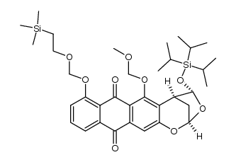 exo-(+/-)-2,5-methano-6-(methoxymethoxy)-8-[[2-(trimethylsilyl)ethoxy]methoxy]-4-[[tris(1-methylethyl)silyl]oxy]anthra[2,3-d]-1,3-dioxepane-7,12-dione Structure