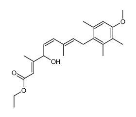 Ethyl-4-hydroxy-9-(4-methyoxy-2,3,6-trimethylphenyl)-3,7-dimethylnona-2,5,7-trienoat结构式