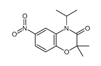 2,2-dimethyl-6-nitro-4-propan-2-yl-1,4-benzoxazin-3-one结构式