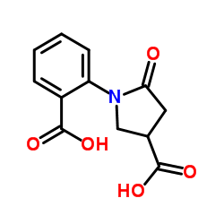 1-(2-Carboxyphenyl)-5-oxo-3-pyrrolidinecarboxylic acid结构式