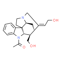 (19E)-1-Acetyl-19,20-didehydrocuran-17,18-diol structure