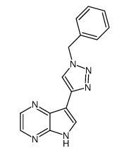 7-(1-benzyl-1H-1,2,3-triazol-4-yl)-5H-pyrrolo-[2,3-b]pyrazine结构式