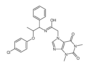 N-[2-(4-chlorophenoxy)-1-phenylpropyl]-2-(1,3-dimethyl-2,6-dioxopurin-7-yl)acetamide结构式