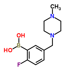 (2-fluoro-5-((4-methylpiperazin-1-yl)methyl)phenyl)boronic acid Structure