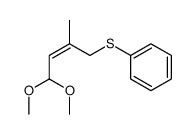 (Z)-1,1-dimethoxy-3-methyl-4-(phenylthio)but-2-ene Structure