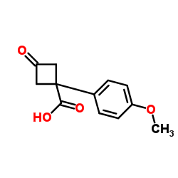 1-(4-Methoxyphenyl)-3-oxocyclobutanecarboxylic acid Structure