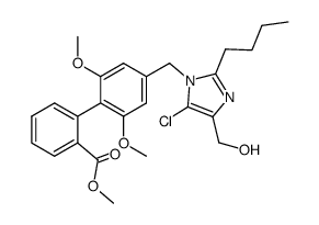 4'-((2-butyl-4-(hydroxymethyl)-5-chloro-1H-imidazolyl)methyl)-2',6'-dimethoxy(1,1'-biphenyl)-2-carboxylic acid methyl ester结构式