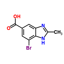 7-溴-2-甲基-1H-苯并[d]咪唑-5-羧酸结构式