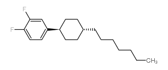 反式-1,2-二氟-4-(4-庚基-环己基)-苯结构式