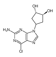 (+/-)-(1α,2β,4β)-4-(2-amino-6-chloro-9H-purin-9-yl)-1,2-cyclopentanediol Structure