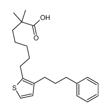 2,2-dimethyl-7-[3-(3-phenylpropyl)thiophen-2-yl]heptanoic acid结构式