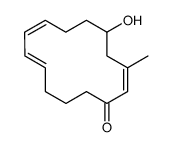 5-hydroxy-3-methylcyclotetradeca-2,8,10-trien-1-one结构式