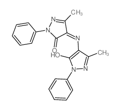 3H-Pyrazol-3-one,2,4-dihydro-4-[(5-hydroxy-3-methyl-1-phenyl-1H-pyrazol-4-yl)imino]-5-methyl-2-phenyl- structure