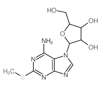 7H-Purin-6-amine,2-(methylthio)-7-b-D-ribofuranosyl- structure