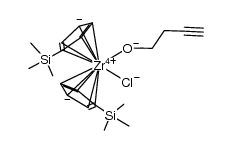 (η(5)-C5H4SiMe3)2ZrCl(O(CH2)2C.tplbond.CH)结构式