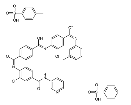1-N,4-N-bis[2-chloro-4-[(1-methylpyridin-1-ium-3-yl)carbamoyl]phenyl]benzene-1,4-dicarboxamide,4-methylbenzenesulfonate结构式