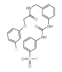 Benzenesulfonylfluoride,3-[[[[3-[[[2-(3-chlorophenoxy)acetyl]amino]methyl]phenyl]amino]carbonyl]amino]- Structure