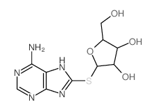 b-D-Ribofuranoside,6-amino-1H-purin-8-yl 1-thio- (9CI)结构式