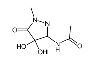 Acetamide,N-(4,5-dihydro-4,4-dihydroxy-1-methyl-5-oxo-1H-pyrazol-3-yl)- structure