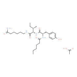 N-((S)-1-(((2S,3S)-1-((6-氨基-6-氧代己基)氨基)-3-甲基-1-氧代戊烷-2-基)氨基)-3-(4-羟基苯基)-1-氧代丙烷-2-基)己酰胺醋酸盐图片