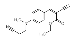 2-Propenoic acid,2-cyano-3-[4-[(2-cyanoethyl)methylamino]phenyl]-, ethyl ester Structure