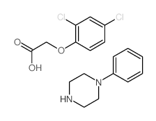 2-(2,4-dichlorophenoxy)acetic acid; 1-phenylpiperazine structure