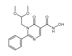 N-hydroxy-1-(2,2-dimethoxyethyl)-6-oxo-2-phenyl-1,6-dihydropyrimidin-5-ylcarboxamide结构式