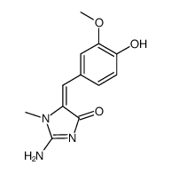 5-<(4-hydroxy-3-methoxyphenyl)methylene> 2-imino-1-methyl imidazolid-4-one结构式
