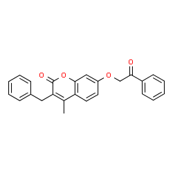 3-benzyl-4-methyl-7-phenacyloxychromen-2-one structure
