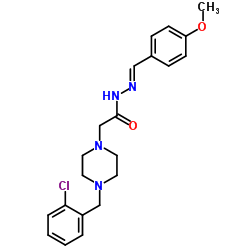 2-[4-(2-Chlorobenzyl)-1-piperazinyl]-N'-[(E)-(4-methoxyphenyl)methylene]acetohydrazide结构式