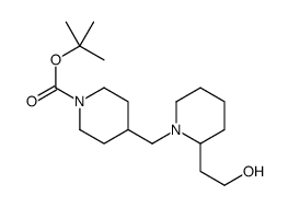 1-Boc-4-[2-(2-hydroxyethyl)piperidin-1-ylmethyl]piperidine结构式