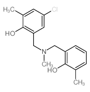 4-chloro-2-[[(2-hydroxy-3-methyl-phenyl)methyl-methyl-amino]methyl]-6-methyl-phenol Structure