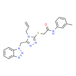 2-{[4-allyl-5-(1H-1,2,3-benzotriazol-1-ylmethyl)-4H-1,2,4-triazol-3-yl]sulfanyl}-N-(3-methylphenyl)acetamide结构式
