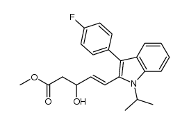 (E)-5-[3-(4-fluorophenyl)-1-isopropyl-1H-indol-2-yl]-3-hydroxypent-4-enoic acid methyl ester Structure