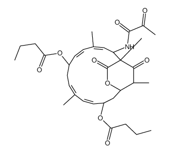 [(1R,3S,4Z,6Z,9S,10Z,12Z,14R,15S,18R)-3-butanoyloxy-6,12,15,18-tetramethyl-16,19-dioxo-14-(2-oxopropanoylamino)-17-oxabicyclo[13.2.2]nonadeca-4,6,10,12-tetraen-9-yl] butanoate结构式