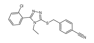 4-[[5-(2-chlorophenyl)-4-ethyl-1,2,4-triazol-3-yl]sulfanylmethyl]benzonitrile结构式