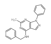 1H-Pyrazolo[3,4-d]pyrimidin-4-amine,6-methyl-1-phenyl-N-(phenylmethyl)- picture