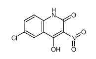6-chloro-4-hydroxy-3-nitro-1H-quinolin-2-one结构式