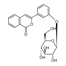 3-[3-(β-D-Glucopyranosyloxy)phenyl]-1H-2-benzopyran-1-one structure