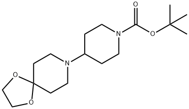 1-n-boc-4-(1,4-dioxa-8-azaspiro[4.5]dec-8-yl)piperidine Structure