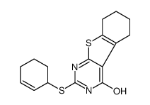 2-cyclohex-2-en-1-ylsulfanyl-5,6,7,8-tetrahydro-3H-[1]benzothiolo[2,3-d]pyrimidin-4-one结构式