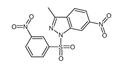 3-methyl-6-nitro-1-(3-nitrophenyl)sulfonylindazole结构式